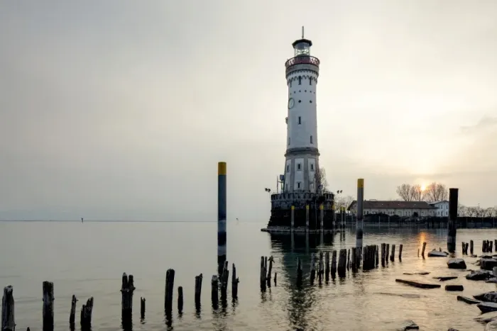 Framed Print : Lighthouse in evening light, Lindau on Lake Constance, Bavaria, Germany Framed Print : Lighthouse in evening light, Lindau on Lake Constance, Bavaria, Germany