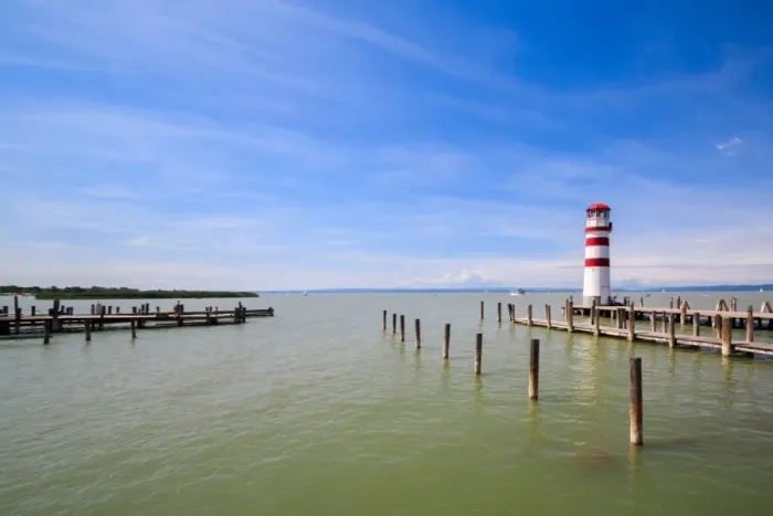Framed Print : The lighthouse at Podersdorf on Neusiedler Lake Framed Print : The lighthouse at Podersdorf on Neusiedler Lake