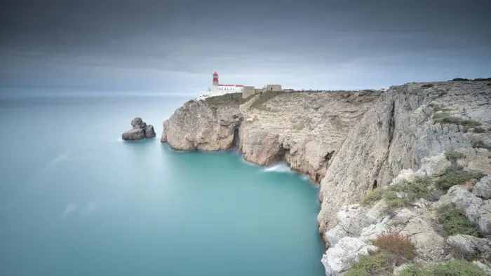 Framed Print : LightHouse Sao Vincente in Sagres, Algarve, Portugal