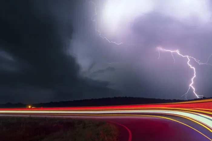 Framed Print : Lightning with light trails, Kansas, USA Framed Print : Lightning with light trails, Kansas, USA