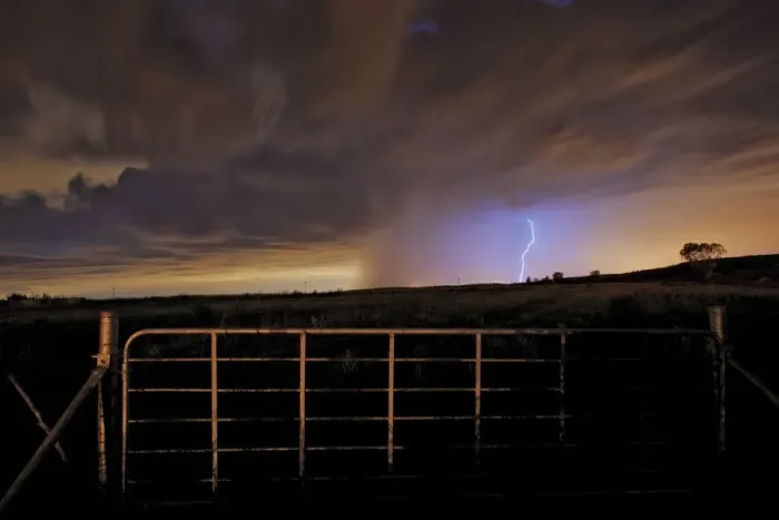 Framed Print : Lightning Strikes at night over a remote farm landscape near Magaliesburg, Gauteng Province, South Africa