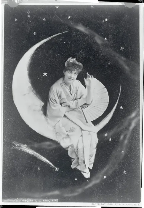 Framed Print : Lillian Russell Sitting on Moon Prop