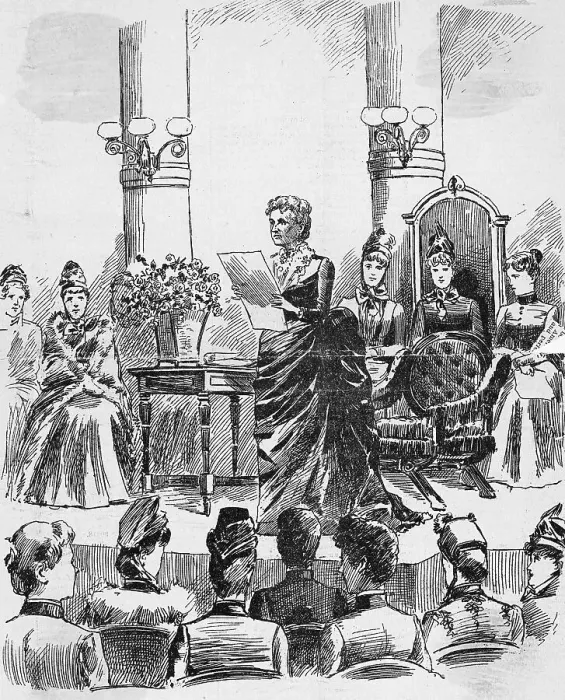 Framed Print : Lillie Devereux Blake Addressing Audience Framed Print : Lillie Devereux Blake Addressing Audience