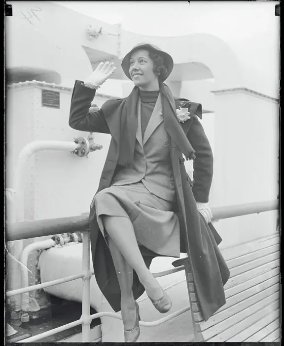 Framed Print : Lily Pons Waving Aboard Ship