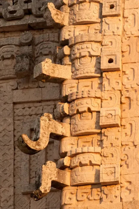Framed Print : Limestone carvings in Uxmal, Yucatan, Mexico Framed Print : Limestone carvings in Uxmal, Yucatan, Mexico