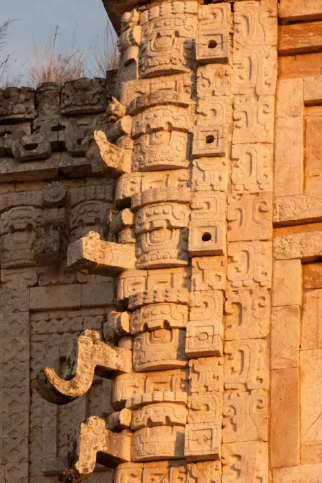 Framed Print : Limestone carvings in Uxmal, Yucatan, Mexico Framed Print : Limestone carvings in Uxmal, Yucatan, Mexico