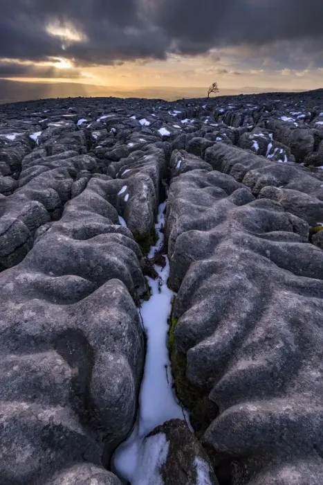 Framed Print : Limestone pavement at sunset. Yorkshire Dales. UK Framed Print : Limestone pavement at sunset. Yorkshire Dales. UK