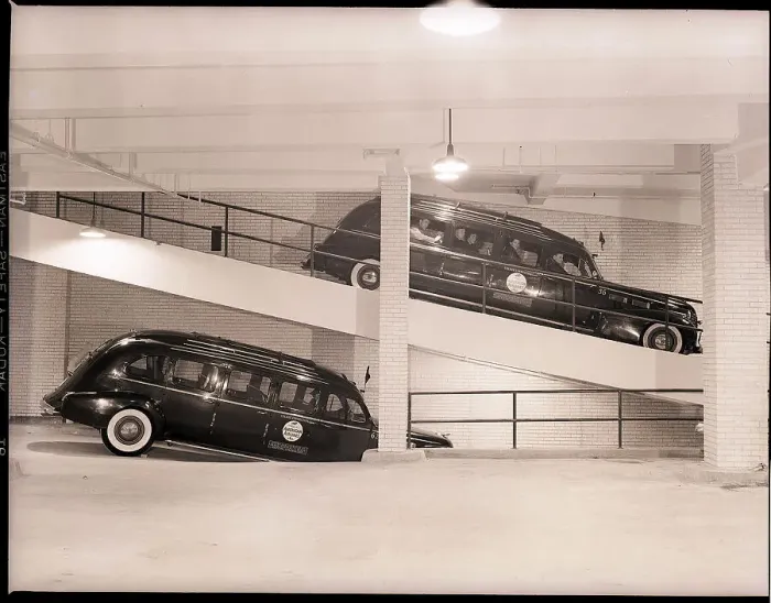Framed Print : Limousines in Basement of Airport Terminal Framed Print : Limousines in Basement of Airport Terminal