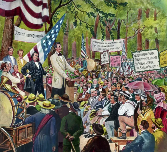 Framed Print : Lincoln At Lincoln Douglas Debate Framed Print : Lincoln At Lincoln Douglas Debate