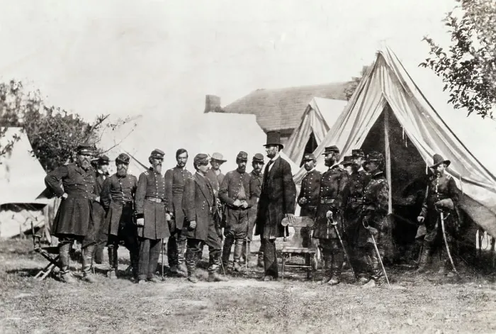 Framed Print : Lincoln Visits Civil War Headquarters Framed Print : Lincoln Visits Civil War Headquarters