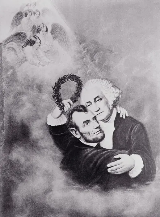 Framed Print : Lincoln and Washington in Heaven Framed Print : Lincoln and Washington in Heaven