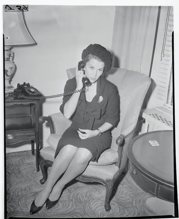 Framed Print : Linda Christian Using Telephone Framed Print : Linda Christian Using Telephone