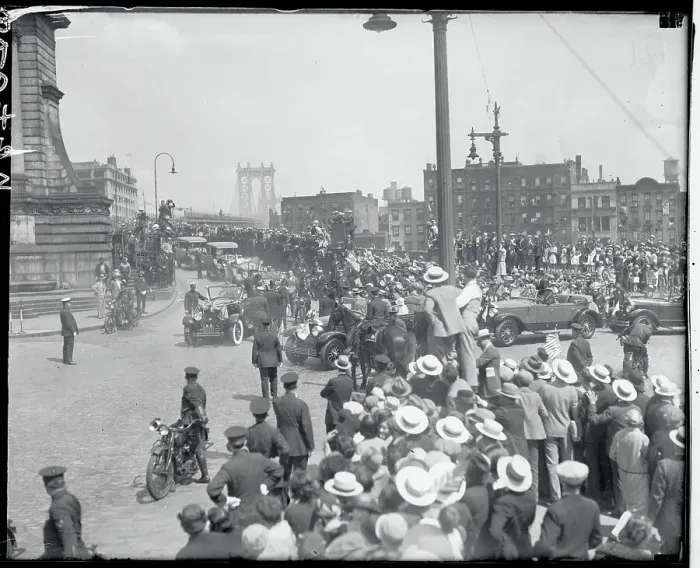 Framed Print : Lindbergh Cavalcade Going to Brooklyn Framed Print : Lindbergh Cavalcade Going to Brooklyn