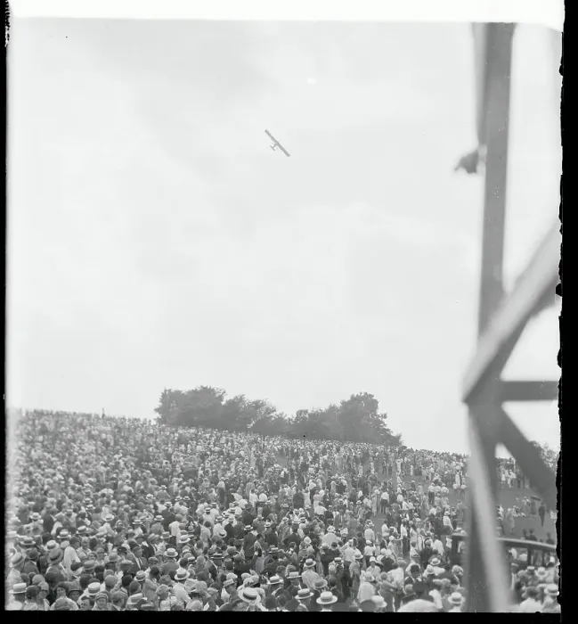 Framed Print : Lindbergh Flying over St. Louis Framed Print : Lindbergh Flying over St. Louis