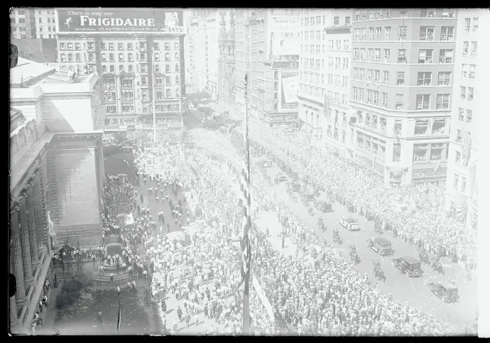 Framed Print : Lindbergh Parade Down Broadway Framed Print : Lindbergh Parade Down Broadway