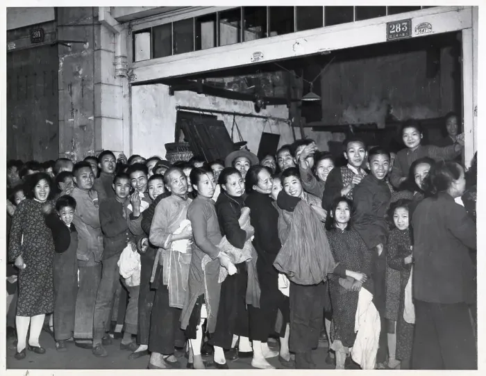 Framed Print : Line Of Chinese Waiting To Buy Rice Framed Print : Line Of Chinese Waiting To Buy Rice