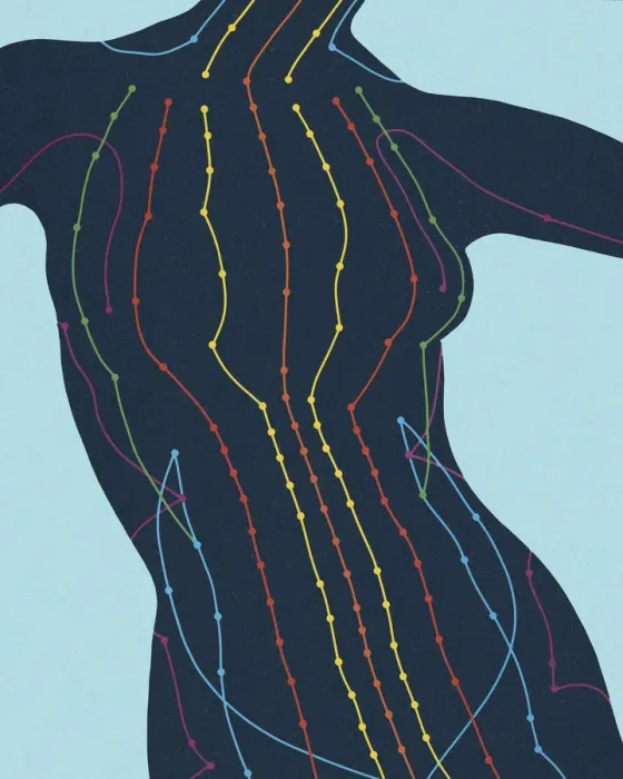 Framed Print : Lines Drawn on a Human Body