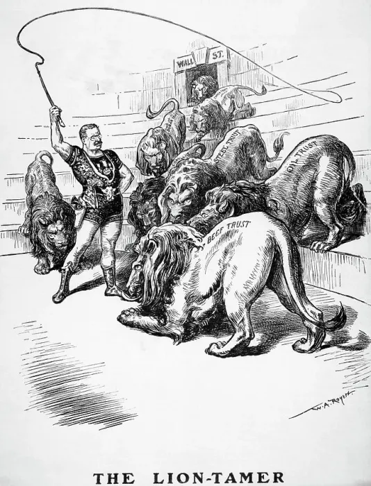 Framed Print : The Lion-Tamer Political Cartoon Framed Print : The Lion-Tamer Political Cartoon