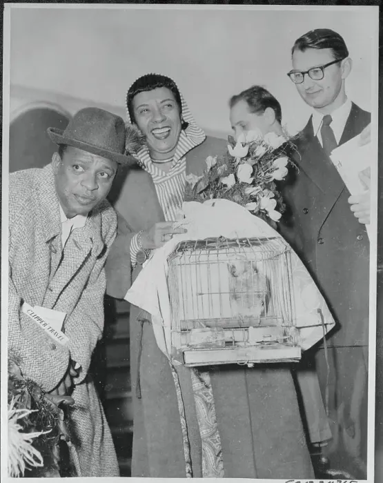 Framed Print : Lionel Hampton and Band Members Posing with a Parrot Framed Print : Lionel Hampton and Band Members Posing with a Parrot