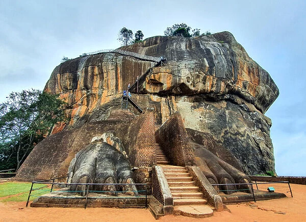 Lions paws and stairs to Sigiriya rock fortress, Sri Lanka