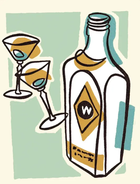 Framed Print : Liquor Bottle and Martini Glasses Framed Print : Liquor Bottle and Martini Glasses