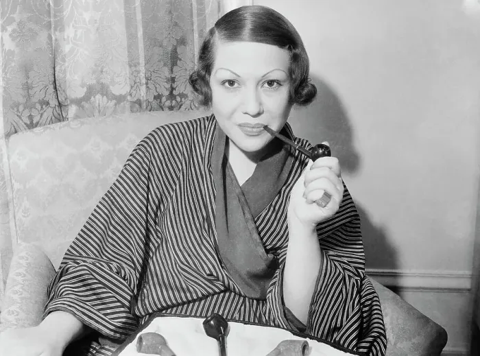 Framed Print : Lisbeth Von Krausz Smoking a Pipe Framed Print : Lisbeth Von Krausz Smoking a Pipe