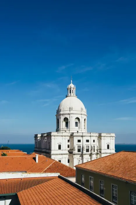 Framed Print : Lisbon cityscape with Church of Santa Engracia on a sunny day, Portugal Framed Print : Lisbon cityscape with Church of Santa Engracia on a sunny day, Portugal