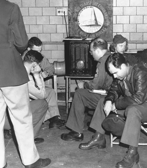Framed Print : Listening to D-Day Broadcast Framed Print : Listening to D-Day Broadcast