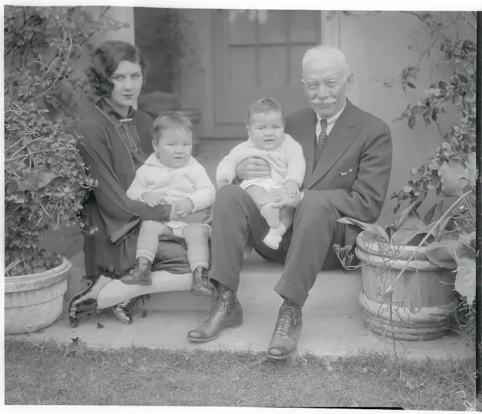 Framed Print : Lita Grey Chaplin with Children and Grandfather Framed Print : Lita Grey Chaplin with Children and Grandfather