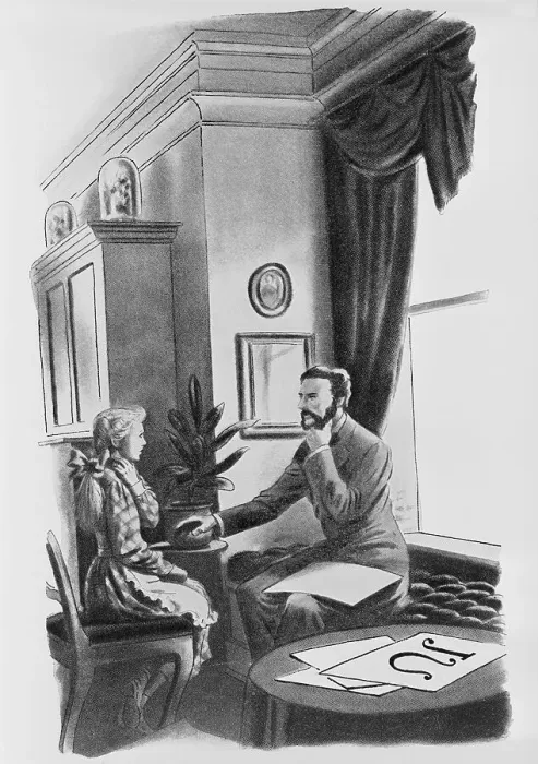 Framed Print : Lithograph of Alexander Graham Bell Teaching Deaf Student