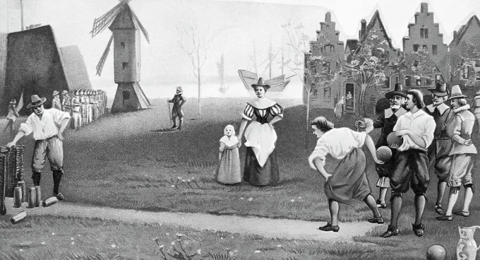 Framed Print : Lithograph Of Bowling At Bowling Green Framed Print : Lithograph Of Bowling At Bowling Green