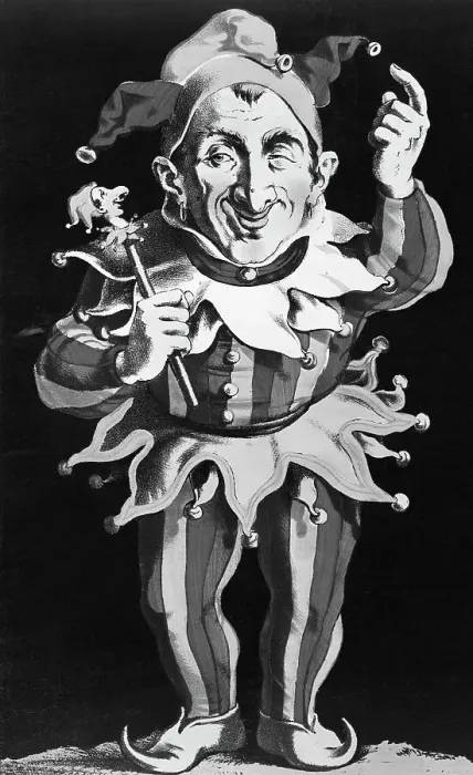 Framed Print : Lithograph Of Court Jester Framed Print : Lithograph Of Court Jester