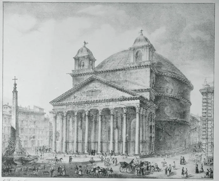 Framed Print : Lithograph of Pantheon of Agrippa Framed Print : Lithograph of Pantheon of Agrippa
