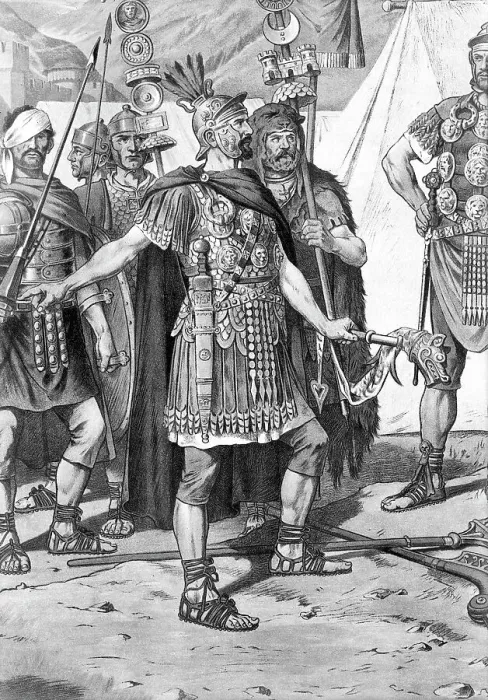 Framed Print : Lithograph Of Roman Officer Framed Print : Lithograph Of Roman Officer