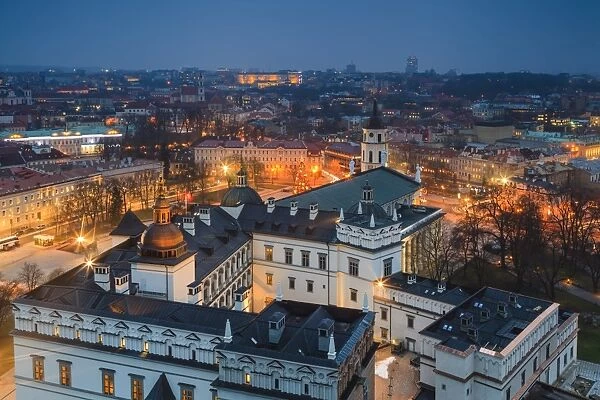 Lithuania, Vilnius, historical center at night