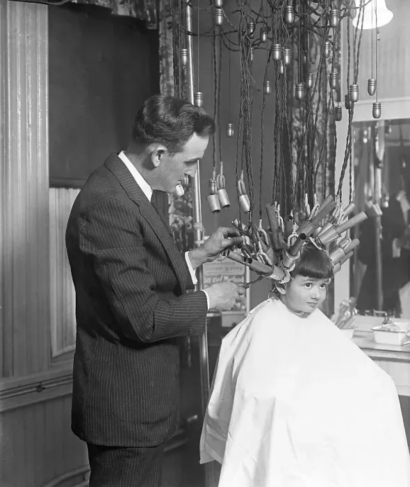 Framed Print : Little Girl at the Beauty Parlor Framed Print : Little Girl at the Beauty Parlor