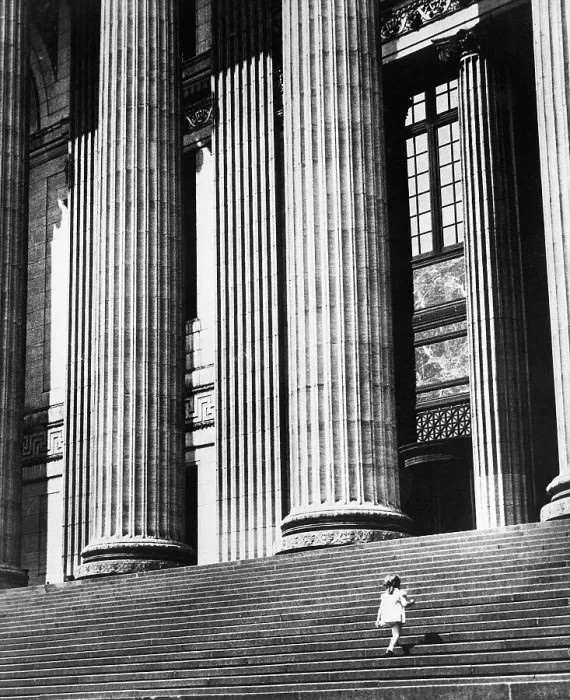 Framed Print : Little Girl Climbing Stairs Framed Print : Little Girl Climbing Stairs