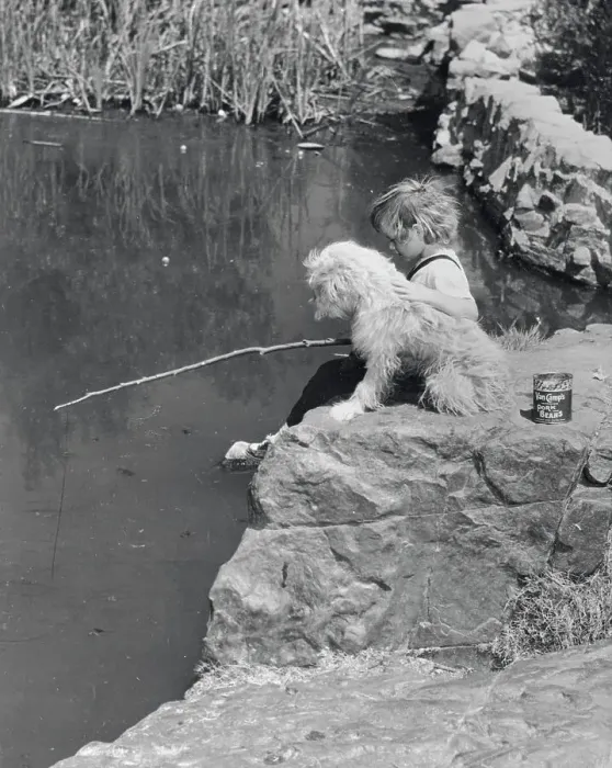 Framed Print : Little Girl Fishing in Pond Framed Print : Little Girl Fishing in Pond