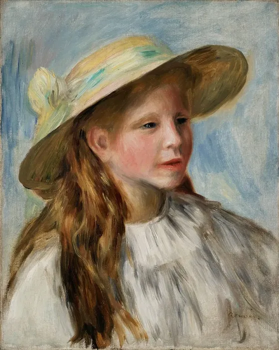 Framed Print : Little Girl With A Hat (Jeune Fille Au Chapeau)