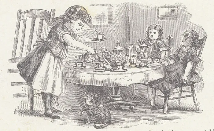 Framed Print : Little Girl Pouring Tea Framed Print : Little Girl Pouring Tea