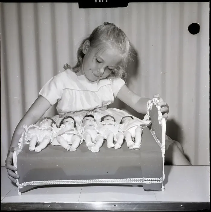 Framed Print : Little Girl And Toy Dolls Framed Print : Little Girl And Toy Dolls