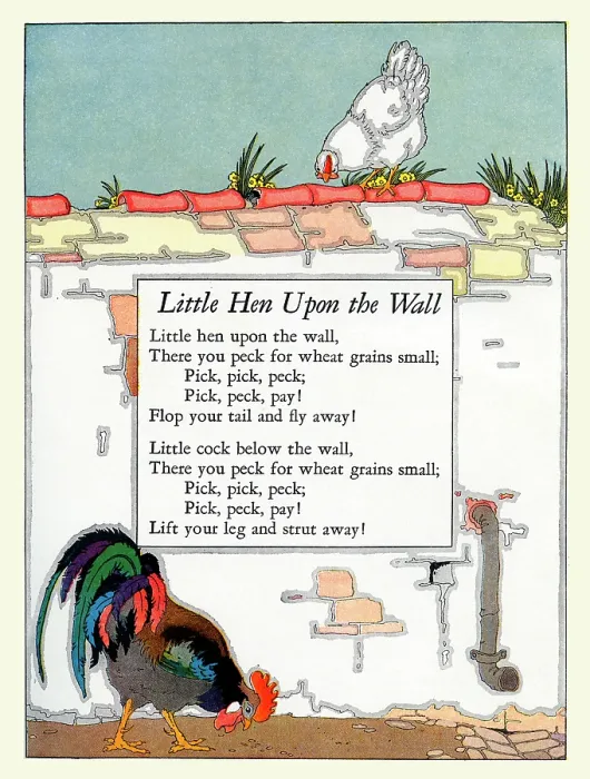 Framed Print : Little Hen upon the Wall Framed Print : Little Hen upon the Wall