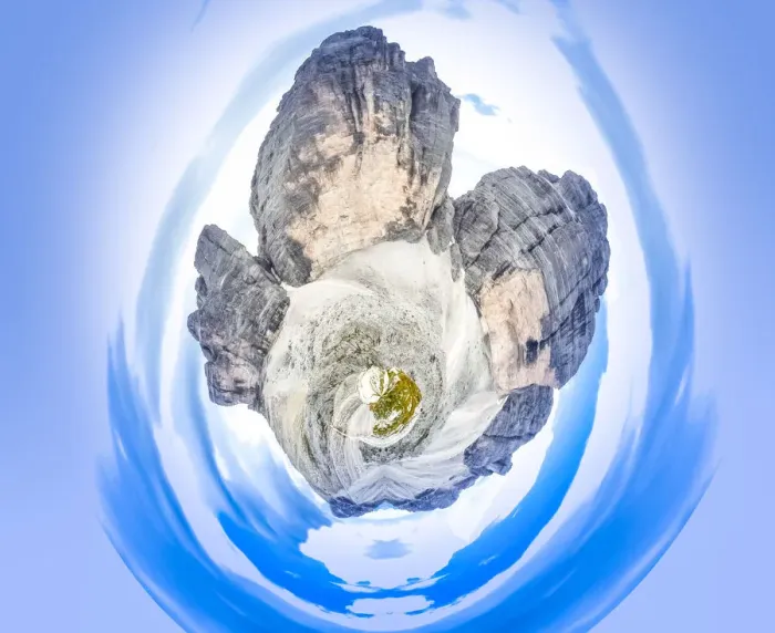 Framed Print : Little planet effect of Drei Zinnen