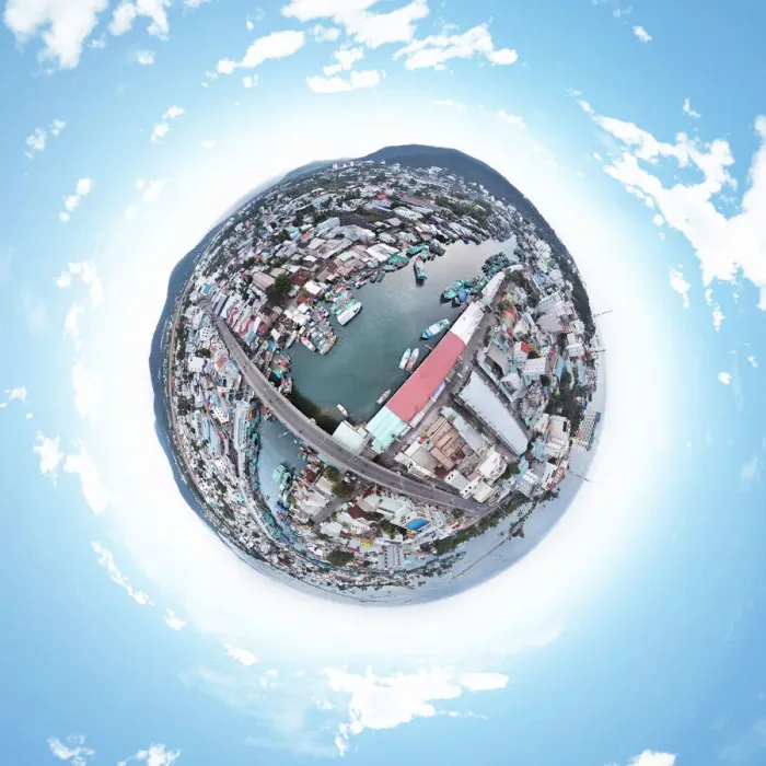 Framed Print : Little Planet View of Duong Dong Town, Phu Quoc Island, Vietnam Framed Print : Little Planet View of Duong Dong Town, Phu Quoc Island, Vietnam