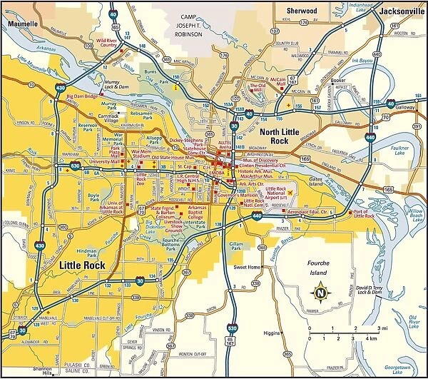 Little Rock, Arkansas area map