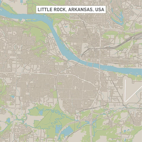 Little Rock Arkansas US City Street Map