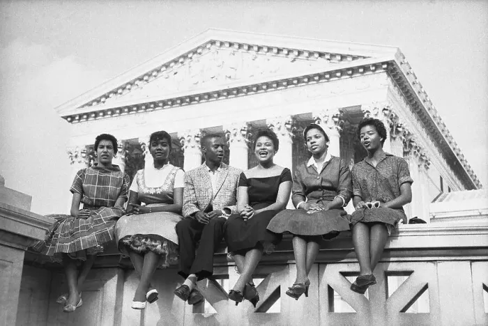 Framed Print : Little Rock Children at Supreme Court for Integration Framed Print : Little Rock Children at Supreme Court for Integration