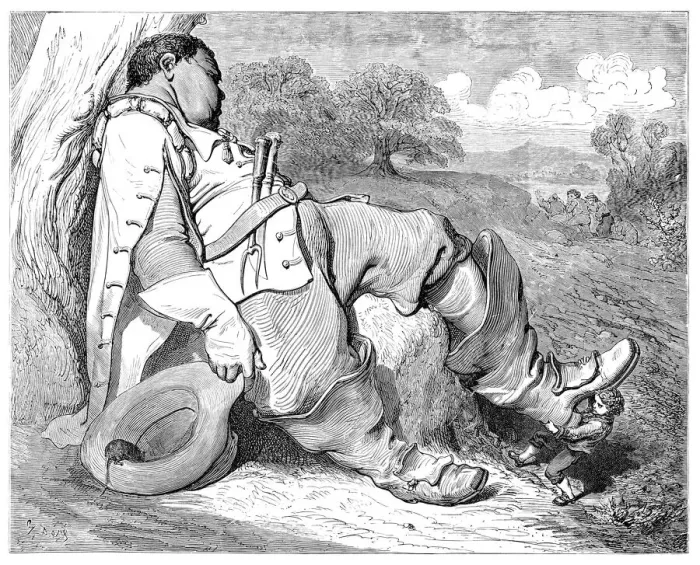 Framed Print : Little Thumb and the giant engraving