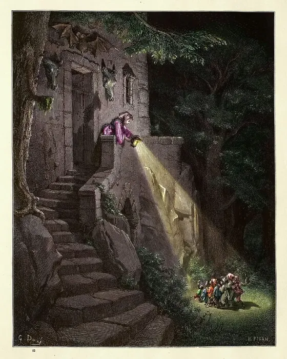 Framed Print : Little Thumb, the home of the Ogre, Perrault's Fairy Tales
