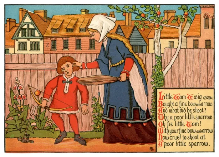Framed Print : Little Tom Twig Bought a Fine Bow and Arrow - Victorian nursery rhyme illustration Framed Print : Little Tom Twig Bought a Fine Bow and Arrow - Victorian nursery rhyme illustration